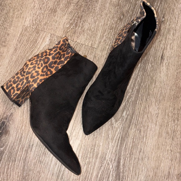 Nine West Shoes - Nine West Black and Leopard Ankle Boots